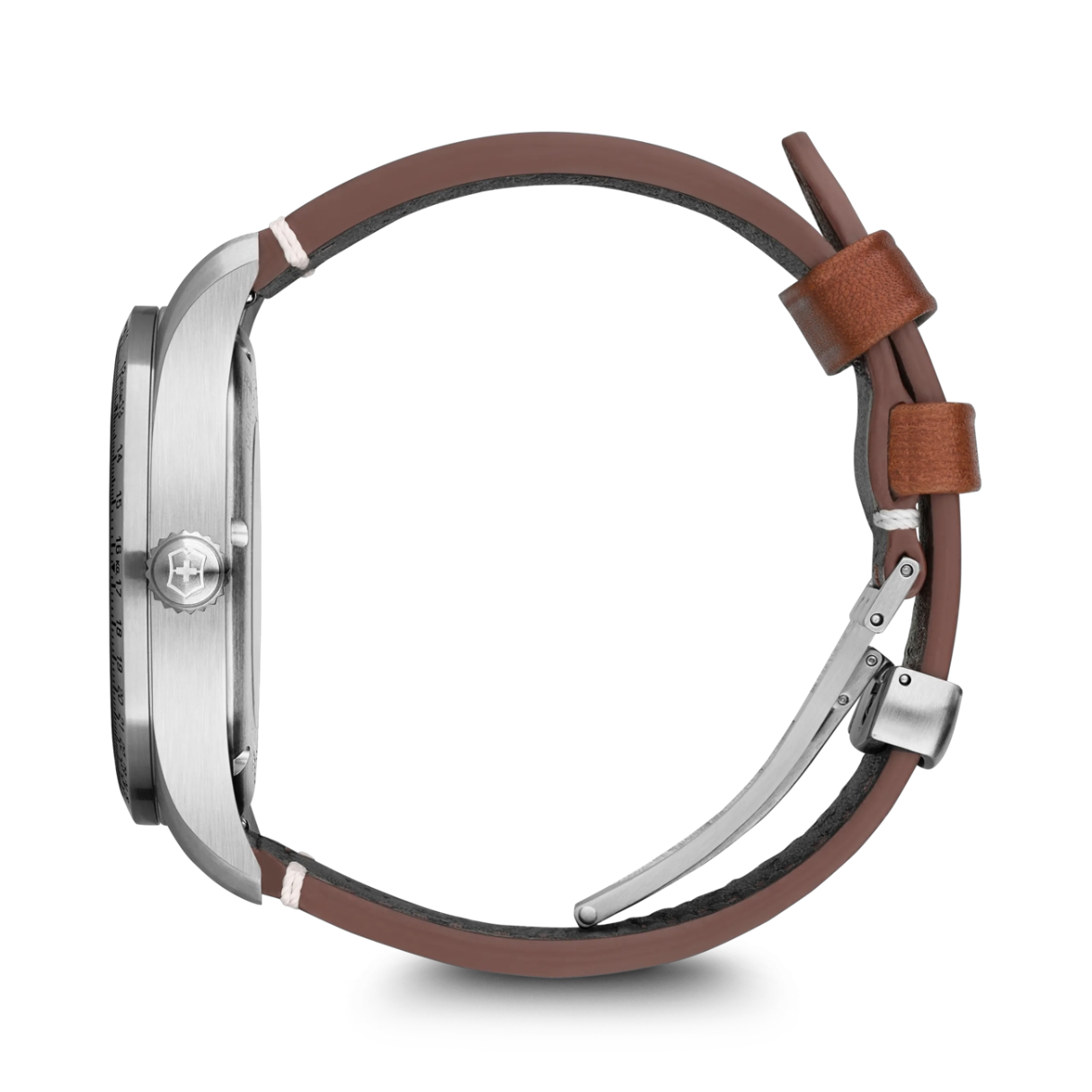 Airboss Mechanical Esfera Negra Pulsera Marrón