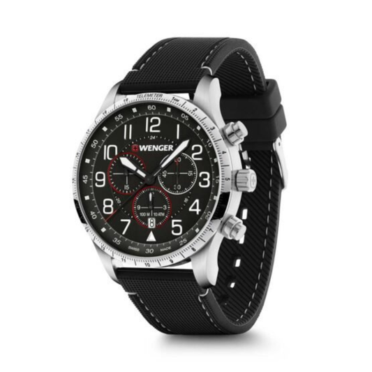 Attitude Chrono Esfera Negra Correa Silicón Negro