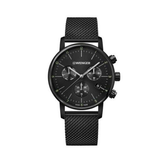 Urban Classic Chrono Esfera Negra Correa Mesh PVD