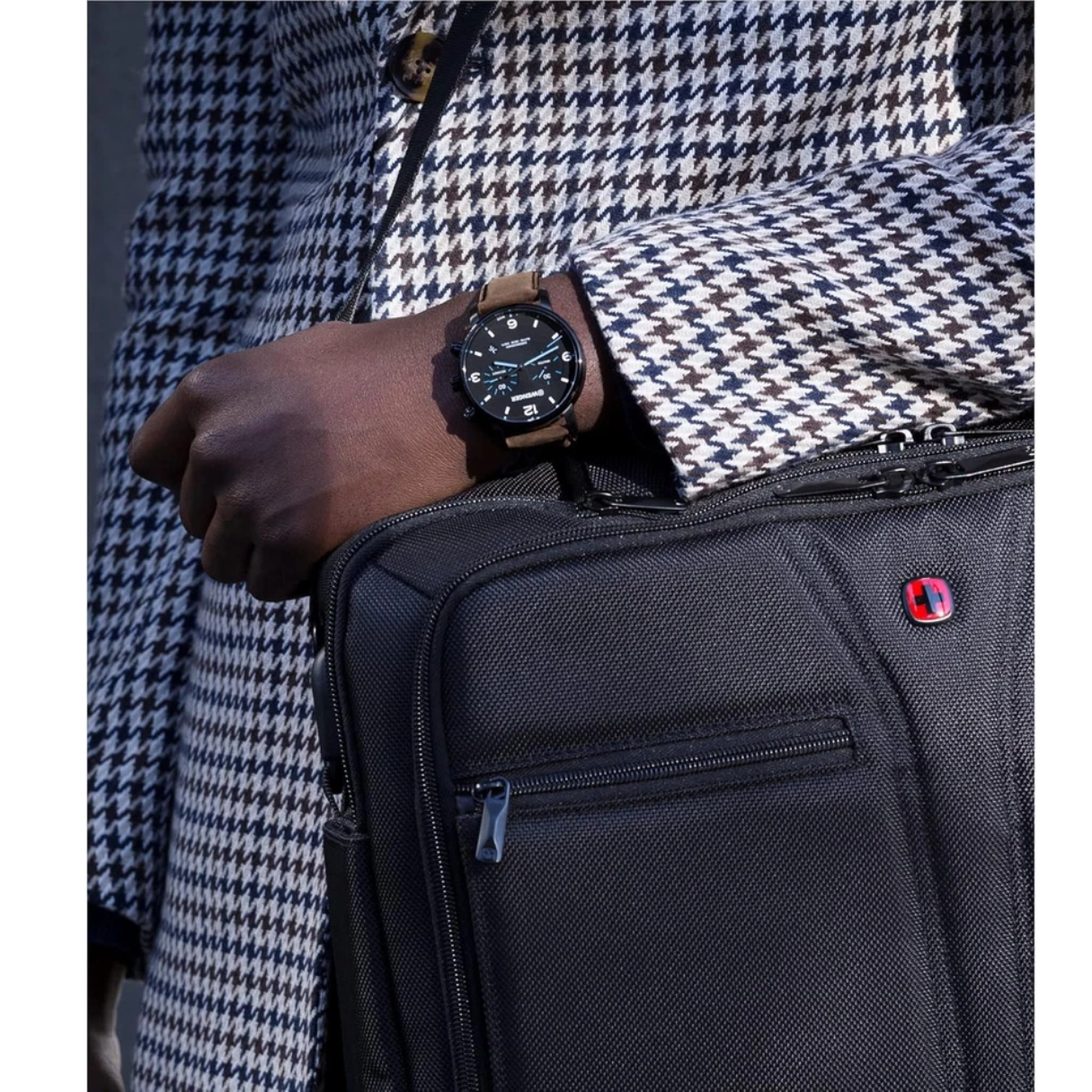 Urban Metropolitan Chrono Esfera Negra Correa Piel Cafe