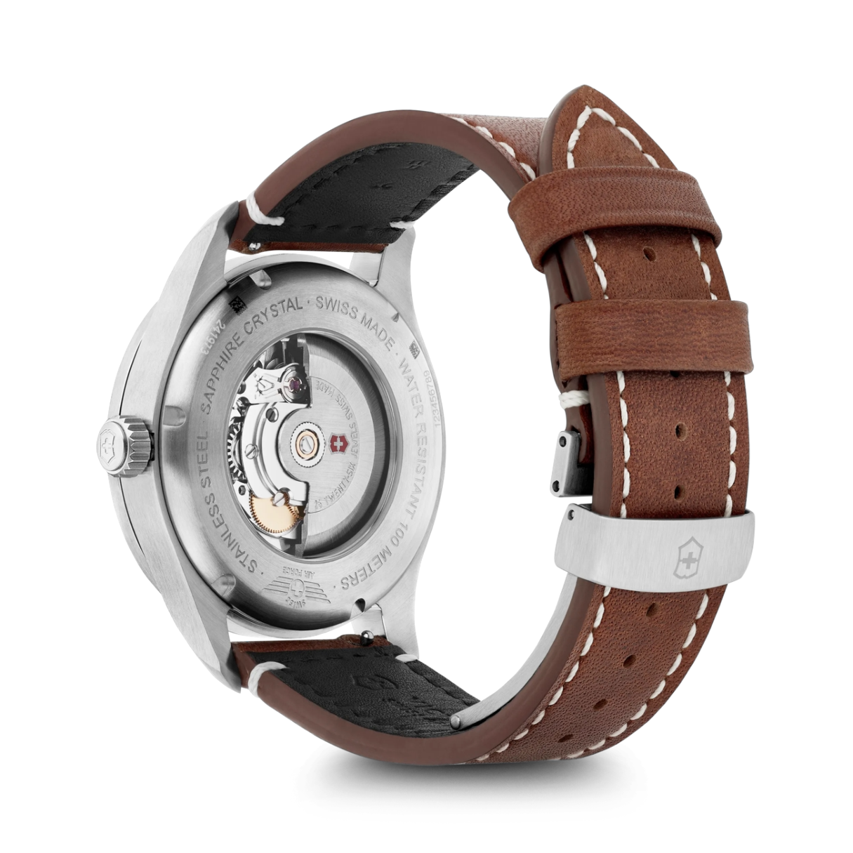 Airboss Mechanical Esfera Negra Pulsera Marrón