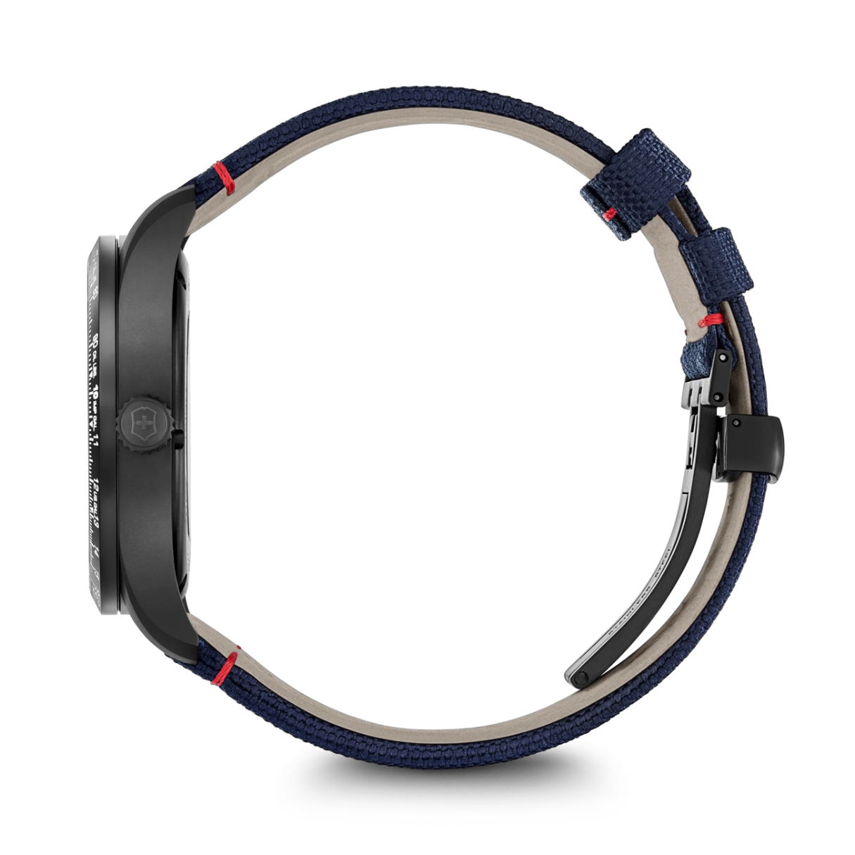 Airboss Mechanical Esfera Negra Pulsera Tela Azul