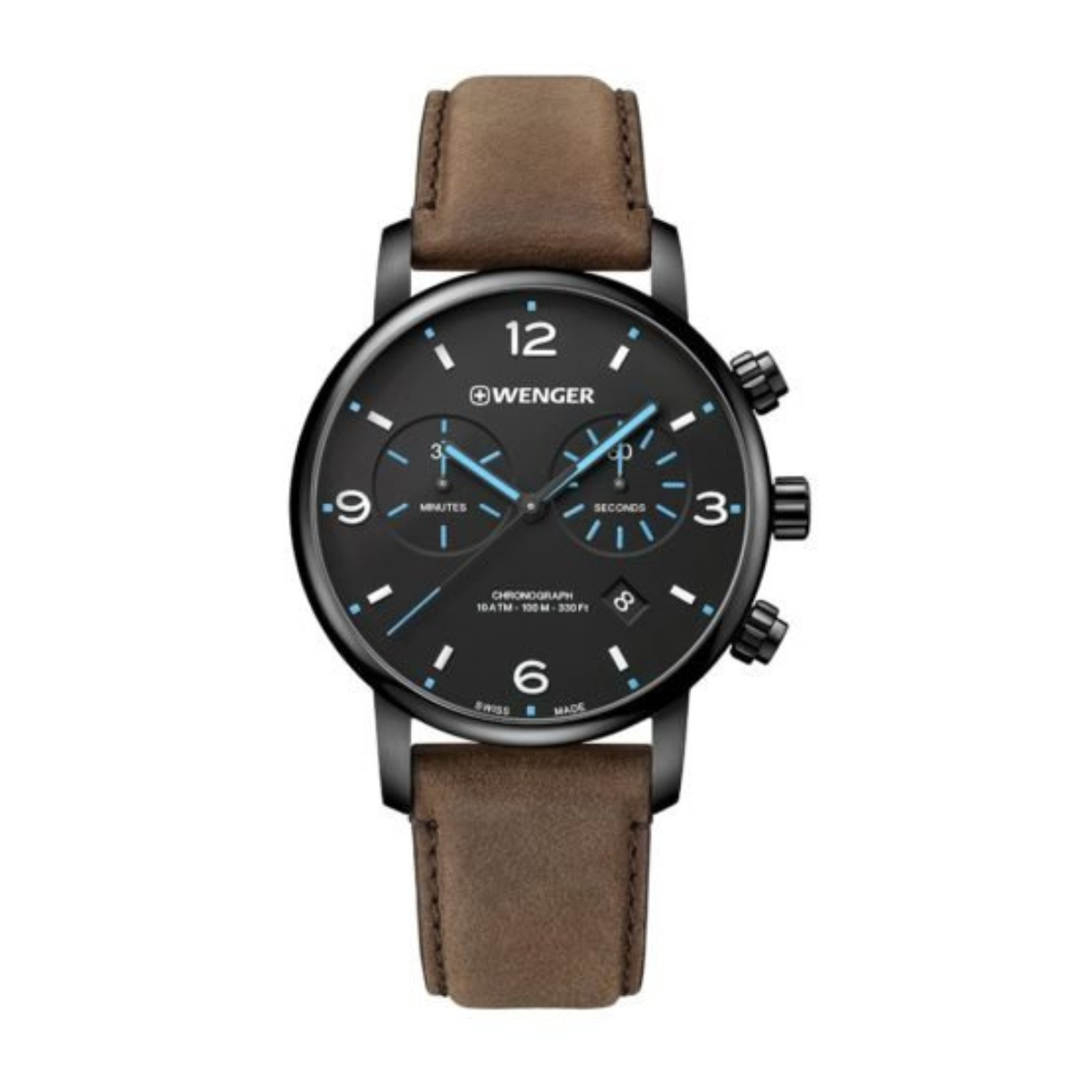 Urban Metropolitan Chrono Esfera Negra Correa Piel Cafe